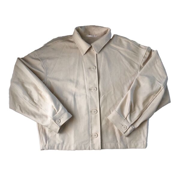 Uniqlo Jersey Relaxed Jacket Beige Size Medium - Picture 1 of 15